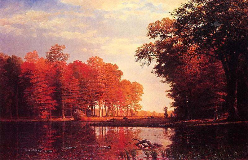 Albert Bierstadt Autumn Woods oil painting picture